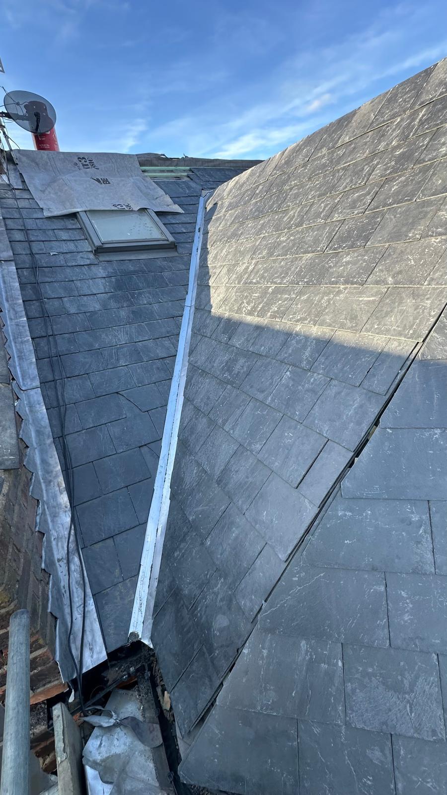 Lead valley relining on period terraced house